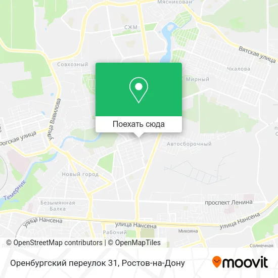 Карта Оренбургский переулок 31