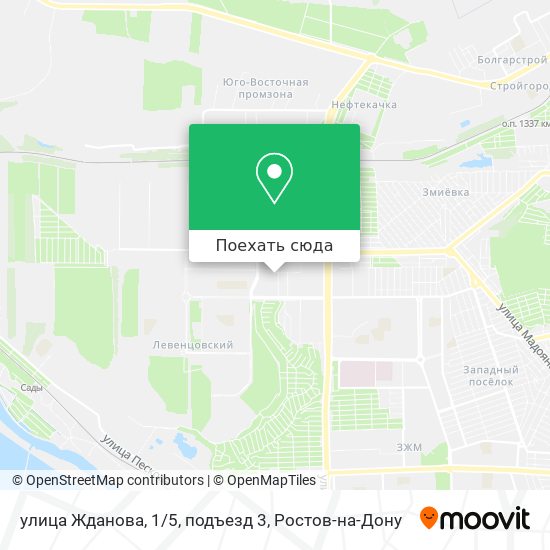 Карта улица Жданова, 1/5, подъезд 3