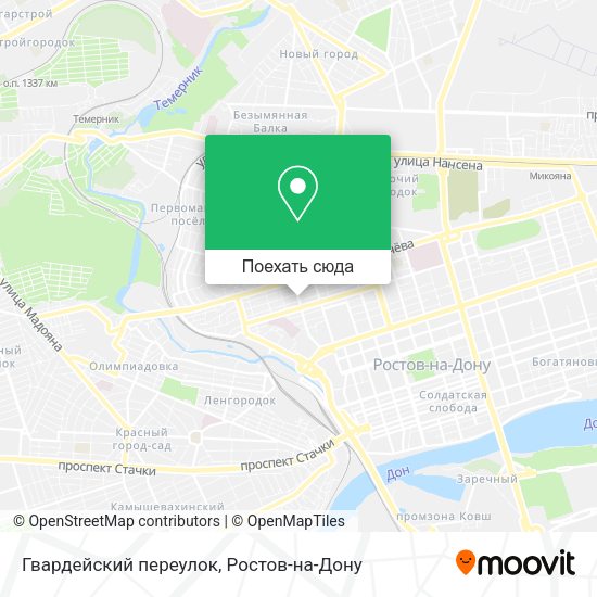 Карта Гвардейский переулок