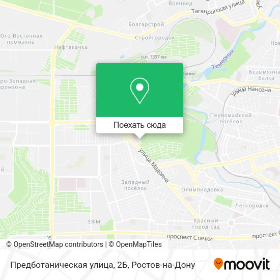 Карта Предботаническая улица, 2Б