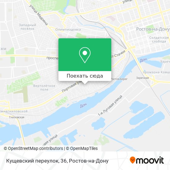 Карта Кущевский переулок, 36