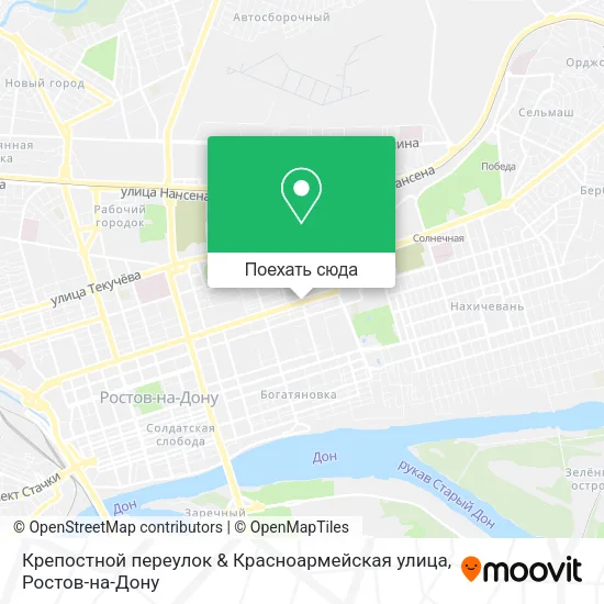 Карта Крепостной переулок & Красноармейская улица