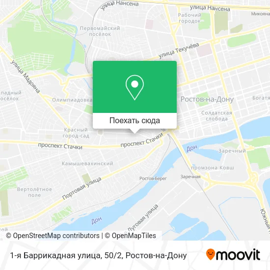 Карта 1-я Баррикадная улица, 50/2