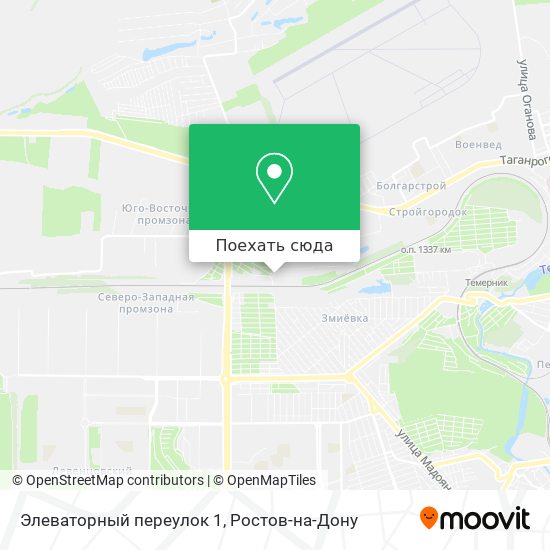 Карта Элеваторный переулок 1