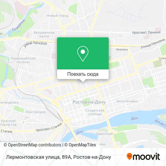 Карта Лермонтовская улица, 89А