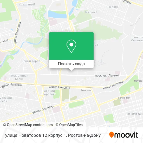 Карта улица Новаторов 12 корпус 1