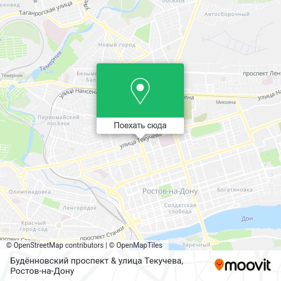 Карта Будённовский проспект & улица Текучева