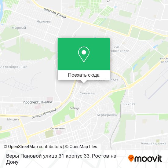 Карта Веры Пановой улица 31 корпус 33