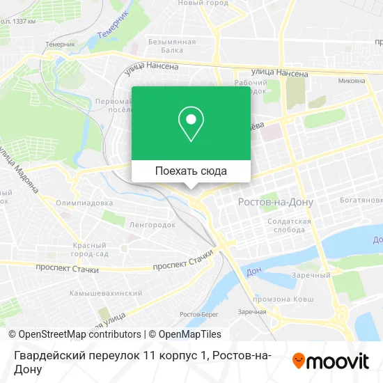 Карта Гвардейский переулок 11 корпус 1