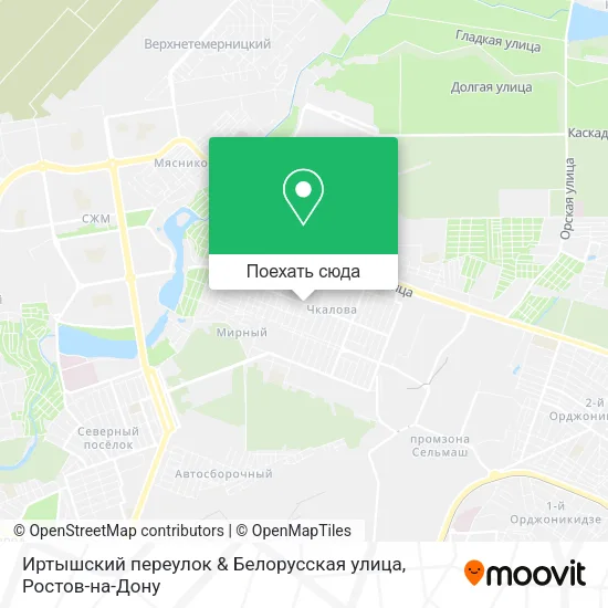 Карта Иртышский переулок & Белорусская улица