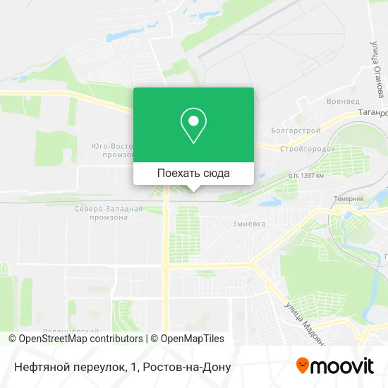 Карта Нефтяной переулок, 1