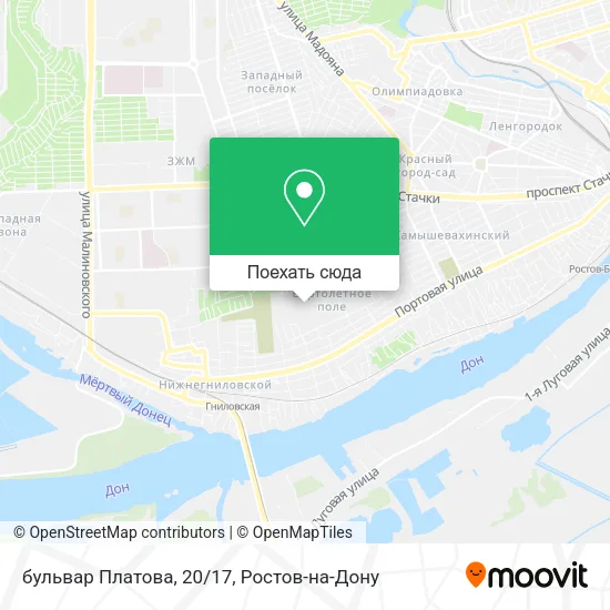Карта бульвар Платова, 20/17