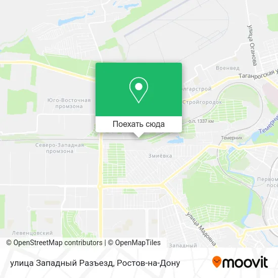 Карта улица Западный Разъезд