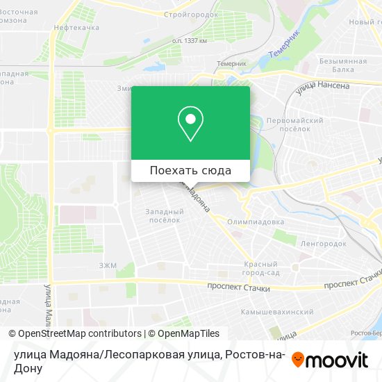 Карта улица Мадояна / Лесопарковая улица