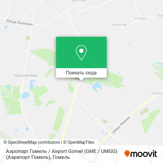 Карта Аэропорт Гомель / Airport Gomel (GME / UMGG) (Аэрапорт Гомель)