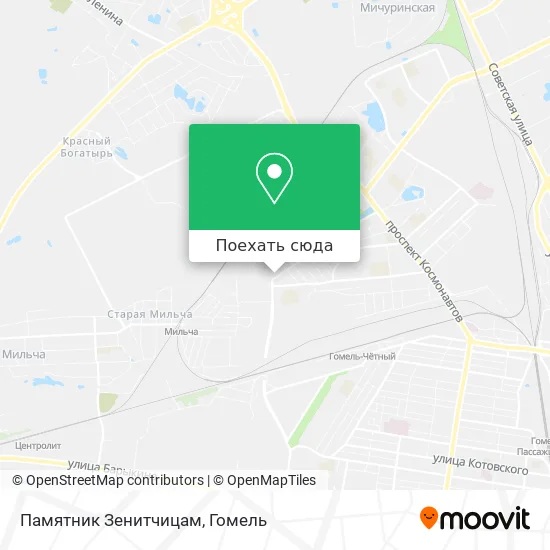 Карта Памятник Зенитчицам