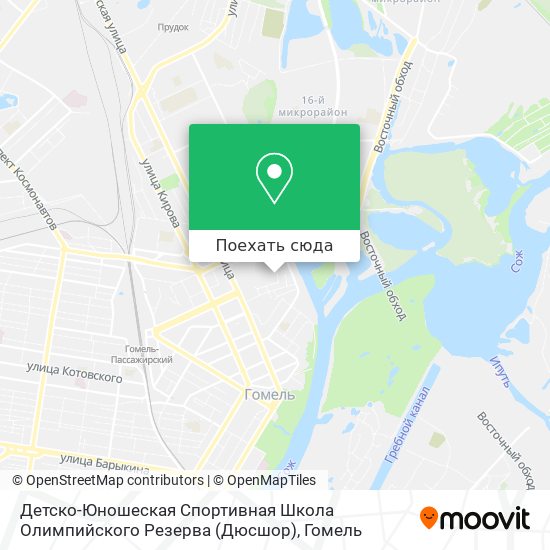 Карта Детско-Юношеская Спортивная Школа Олимпийского Резерва (Дюсшор)