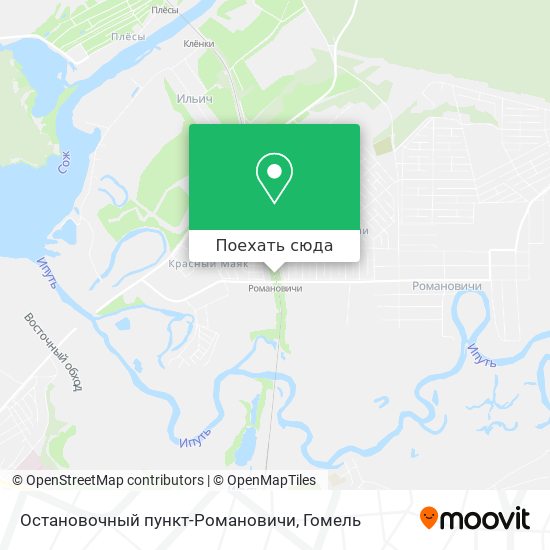 Карта Остановочный пункт-Романовичи