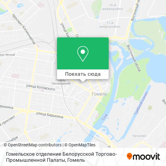 Карта Гомельское отделение Белорусской Торгово-Промышленной Палаты