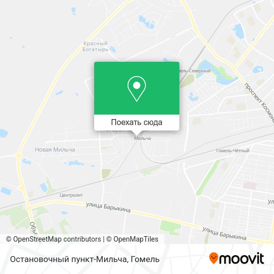 Карта Остановочный пункт-Мильча