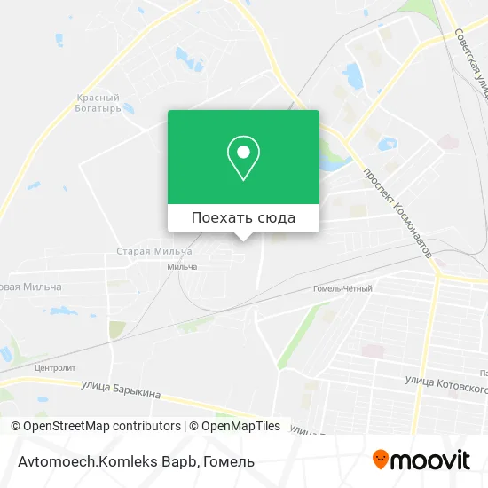Карта Avtomoech.Komleks Bapb