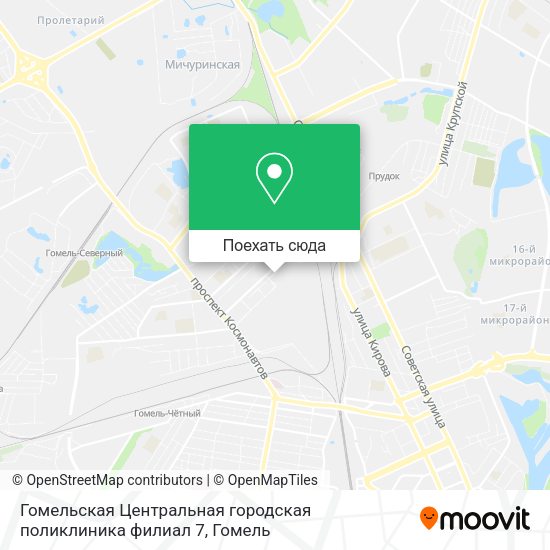 Карта Гомельская Центральная городская поликлиника филиал 7