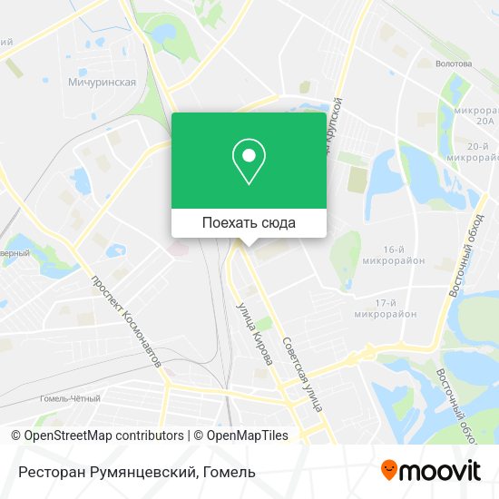 Карта Ресторан Румянцевский