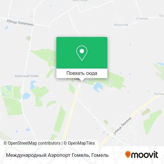 Карта Международный Аэропорт Гомель