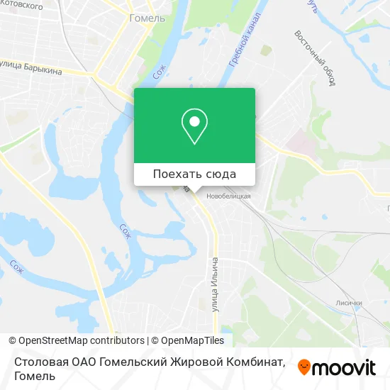Карта Столовая ОАО Гомельский Жировой Комбинат
