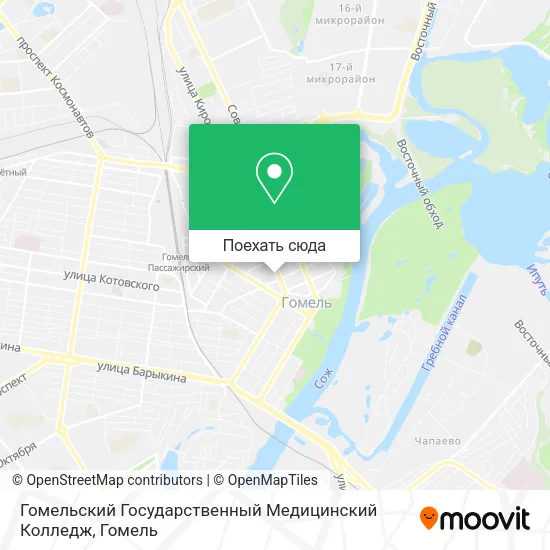 Карта Гомельский Государственный Медицинский Колледж