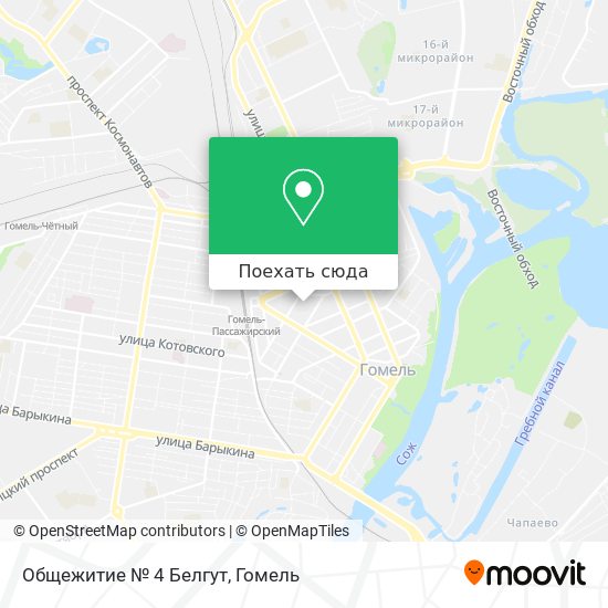 Карта Общежитие № 4 Белгут
