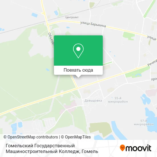 Карта Гомельский Государственный Машиностроительный Колледж