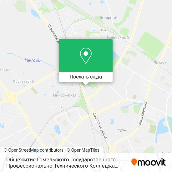 Карта Общежитие Гомельского Государственного Профессионально-Технического Колледжа Бытового Обслуживания