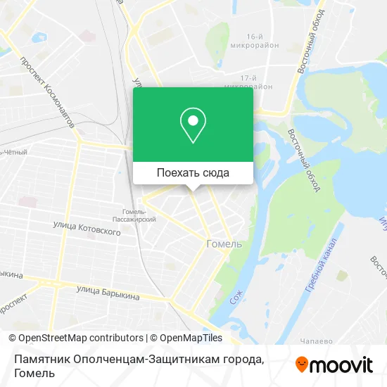 Карта Памятник Ополченцам-Защитникам города