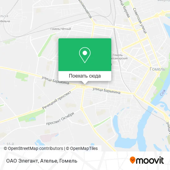Карта ОАО Элегант, Ателье