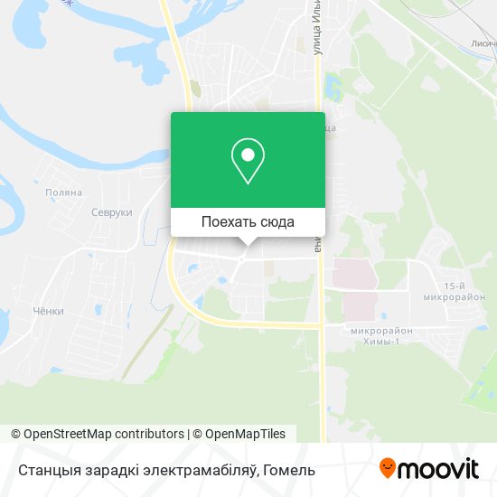Карта Станцыя зарадкі электрамабіляў