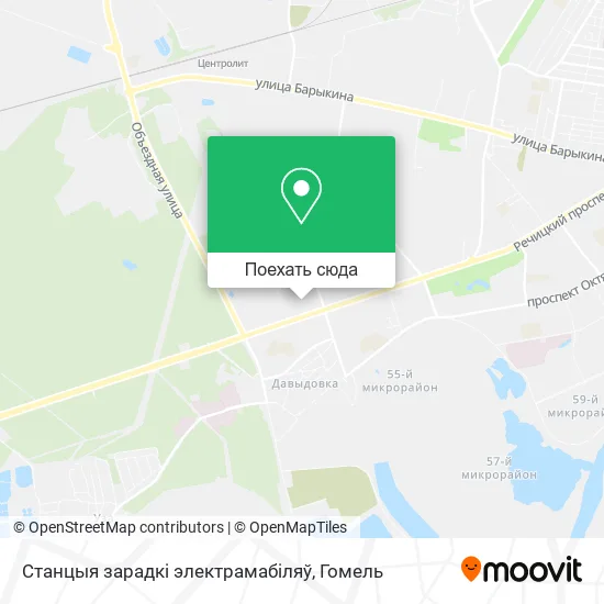 Карта Станцыя зарадкі электрамабіляў