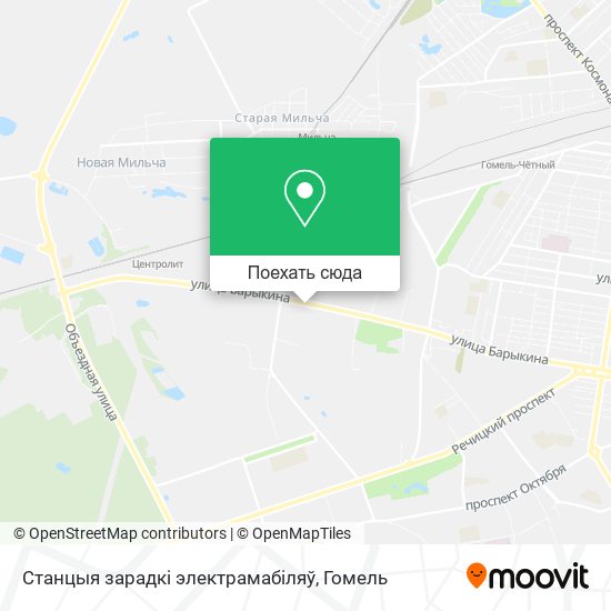Карта Станцыя зарадкі электрамабіляў