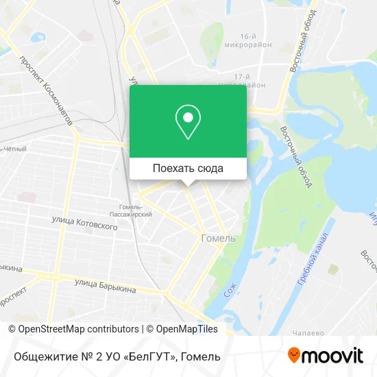 Карта Общежитие № 2 УО «БелГУТ»