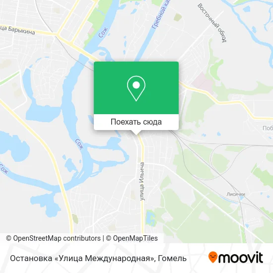 Карта Остановка «Улица Международная»