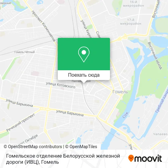 Карта Гомельское отделение Белорусской железной дороги (ИВЦ)