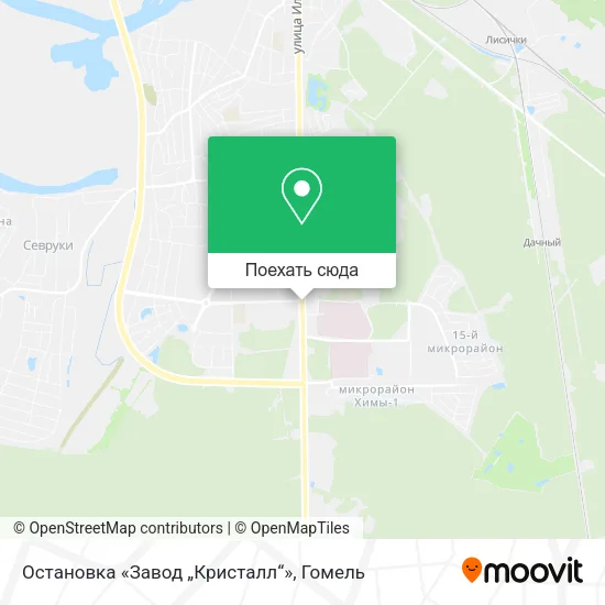 Карта Остановка «Завод „Кристалл“»