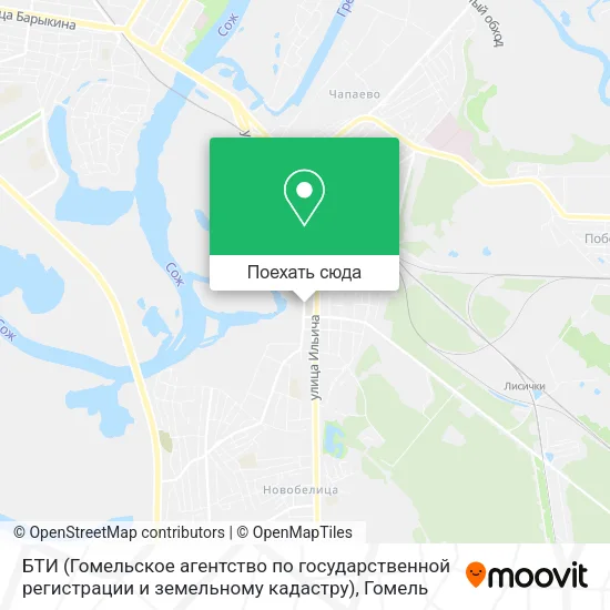 Карта БТИ (Гомельское агентство по государственной регистрации  и земельному кадастру)