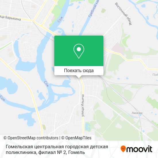 Карта Гомельская центральная городская детская поликлиника, филиал № 2