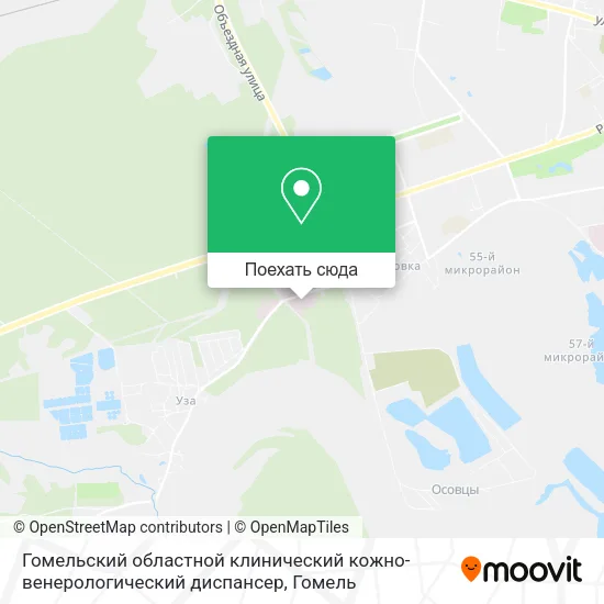 Карта Гомельский областной клинический кожно-венерологический диспансер