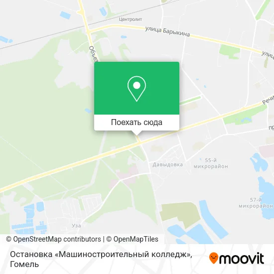 Карта Остановка «Машиностроительный колледж»