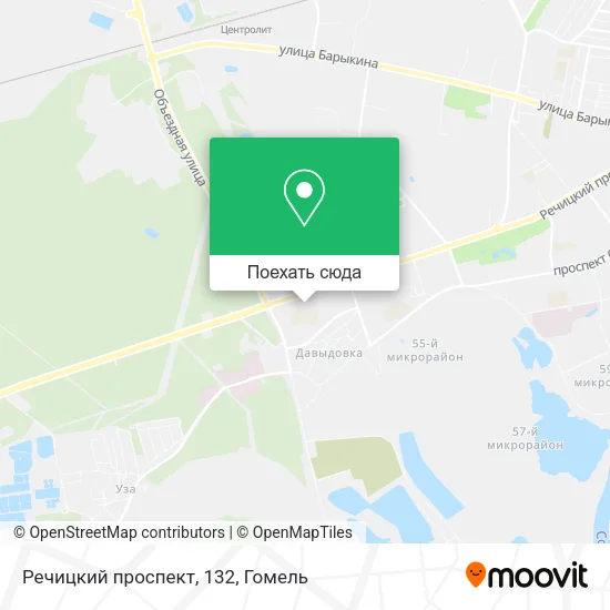 Карта Речицкий проспект, 132