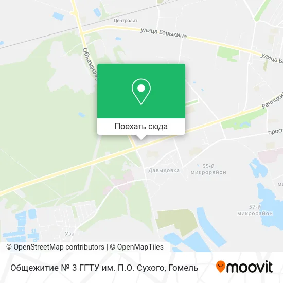 Карта Общежитие № 3 ГГТУ им. П.О. Сухого