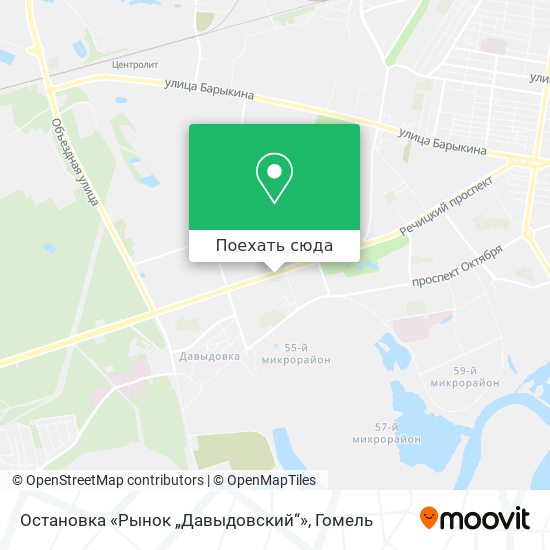 Карта Остановка «Рынок „Давыдовский“»