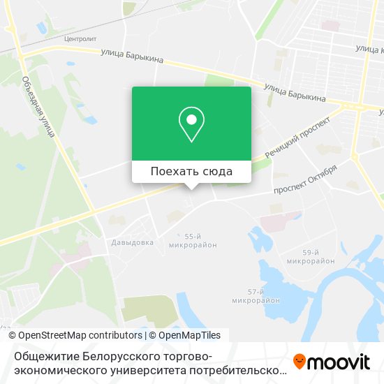 Карта Общежитие Белорусского торгово-экономического университета потребительской кооперации